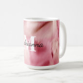 Mug Monogramme de vache rose chic (Devant droit)