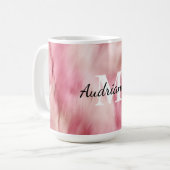 Mug Monogramme de vache rose chic (Devant gauche)