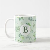 Mug Monogramme de verdure à l'aquarelle (Gauche)