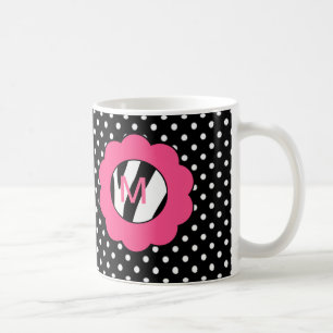 Mug Monogramme de zèbre de roses indien du jour du