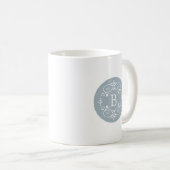 Mug Monogramme décoratif bleu et blanc français (Devant droit)