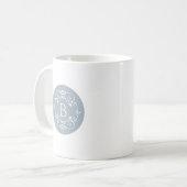 Mug Monogramme décoratif bleu et blanc français (Devant gauche)