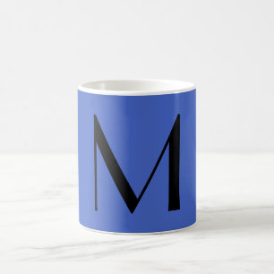 Mug Monogramme Deep Royal Black Modern Ajouter Nom ini