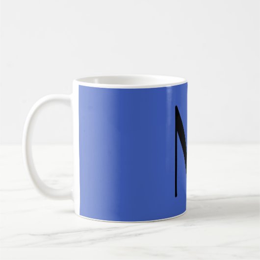 Mug Monogramme Deep Royal Black Modern Ajouter Nom ini (Gauche)