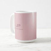 Mug Monogramme d'élégante or Rose personnalisé (Devant gauche)