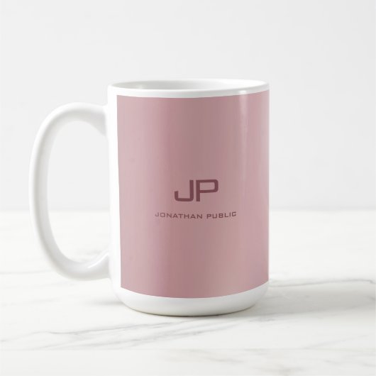 Mug Monogramme d'élégante or Rose personnalisé (Gauche)