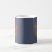 Mug Monogramme déplaisant avec collision orange sur bl (Centre)