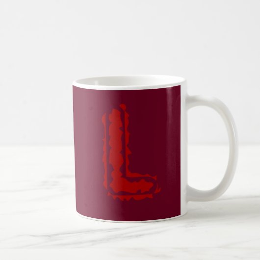 Mug Monogramme déplaisant rouge sur rouge (Droite)