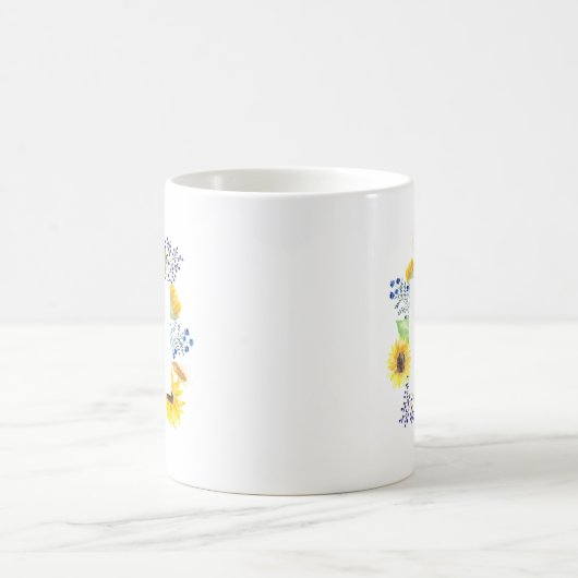 Mug Monogramme des champs de fleurs (Centre)
