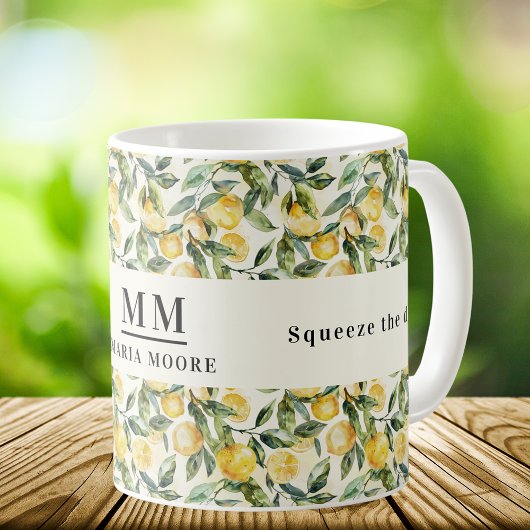 Mug Monogramme des citrons du jour