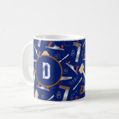 Mug Monogramme des outils de travail du menuisier (Devant gauche)