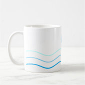Mug Monogramme des vagues bleues (Gauche)
