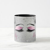 Mug Monogramme des yeux de Parties scintillant rose pâ (Centre)