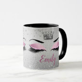 Mug Monogramme des yeux de Parties scintillant rose pâ (Devant droit)
