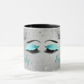 Mug Monogramme des yeux de Parties scintillant turquoi (Centre)