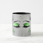 Mug Monogramme des yeux de Parties scintillant verte d (Centre)