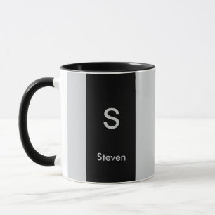 Mug Monogramme deux tons moderne noir et gris