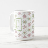 Mug Monogramme d'hiver Moderne Vacances Stylé Personna (Devant gauche)