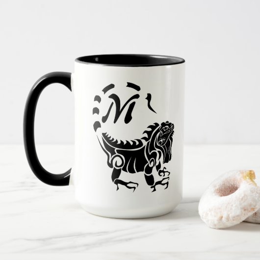 Mug Monogramme d'Iguana (Avec donut)