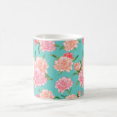 Mug Monogramme d'impression d'œillet rose (Centre)