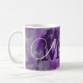 Mug Monogramme d'impressions violettes avec nom (Gauche)
