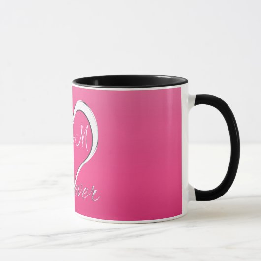 Mug Monogramme d'initiales de coeur de couples (Droite)