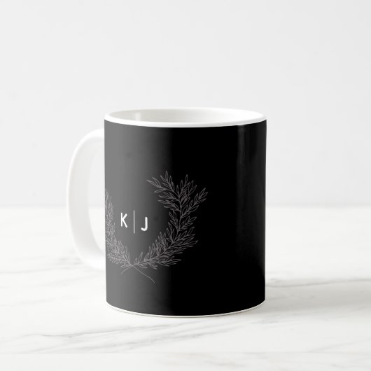 Mug Monogramme distinctif noir (Devant gauche)