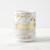 Mug Monogramme DIY Texte Noir, Marbre Blanc et Or (Centre)