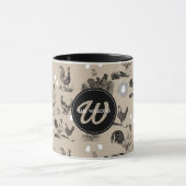 Mug Monogramme d'oeuf de coq de poulet vintage (Centre)