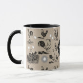 Mug Monogramme d'oeuf de coq de poulet vintage (Gauche)