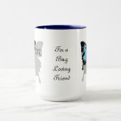 Mug Monogramme d'ombre à papillon bleu (Centre)