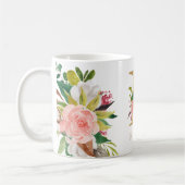 Mug Monogramme d'or Aquarelle Florale Botanique (Gauche)