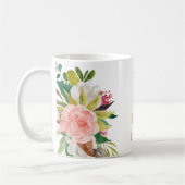 Mug Monogramme d'or Aquarelle Florale Botanique (Gauche)