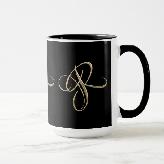 Mug Monogramme d'or de l'initiale R (Droite)
