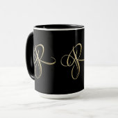 Mug Monogramme d'or de l'initiale R (Devant gauche)