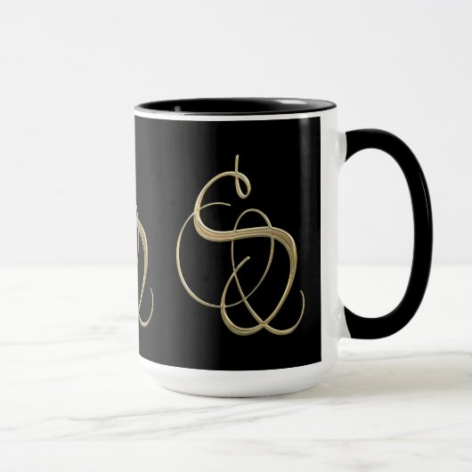 Mug Monogramme d'or de l'initiale S (Droite)