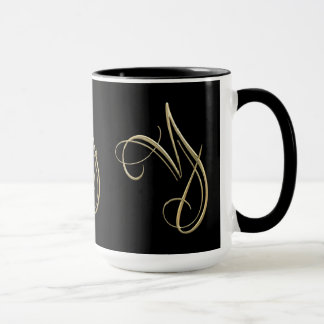 Mug Monogramme d'or de l'initiale Y