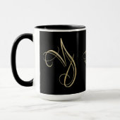 Mug Monogramme d'or de l'initiale Y (Gauche)