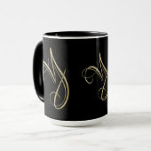 Mug Monogramme d'or de l'initiale Y (Devant gauche)