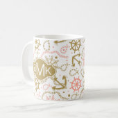 Mug Monogramme d'or du motif | d'Ancre (Devant gauche)