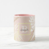 Mug Monogramme d'or feuille rose palmier (Centre)