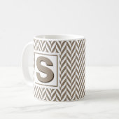 Mug Monogramme d'os de cerf blanc tan (Devant gauche)