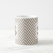Mug Monogramme d'os de cerf blanc tan (Centre)
