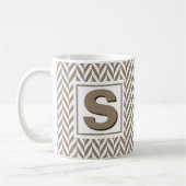 Mug Monogramme d'os de cerf blanc tan (Gauche)