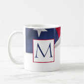 Mug Monogramme Drapeau Américain Rouge Blanc Bleu (Gauche)