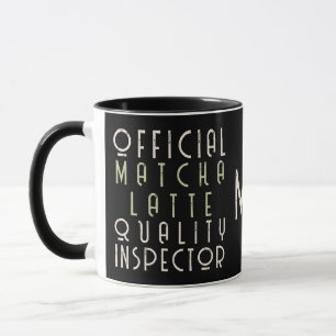 Mug Monogramme drôle amateur de Matcha Latte noir et v