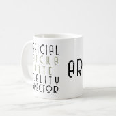 Mug Monogramme drôle de matcha latte noir et vert Pass (Devant gauche)