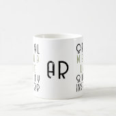 Mug Monogramme drôle de matcha latte noir et vert Pass (Centre)