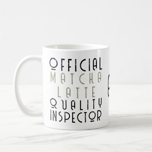 Mug Monogramme drôle de matcha latte noir et vert Pass (Gauche)