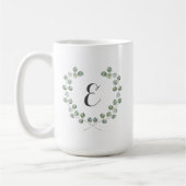 Mug Monogramme du cadre | de feuille d'eucalyptus (Gauche)